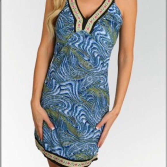 Blue Dress Floral Trim Swirl - Picture 2 of 5